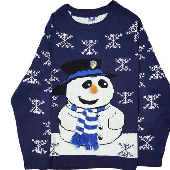 Leeds United FC Men's Sweater Size XXXL Frosty The Snowman Ugly Christmas - Picture 3 of 7